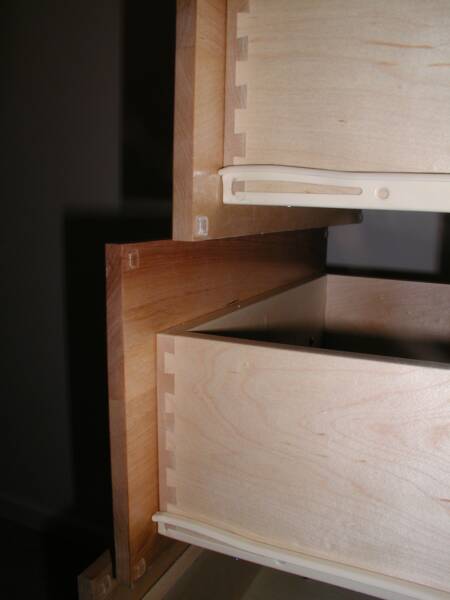 Solid Maple Dovetail Drawers Shown