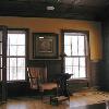 This Study was done in Black Walnut. The inset doors above the fireplace mantel hide a small plasma TV. ( Note: The finish on this job was done by the clients painting contractor and not CCS.)
